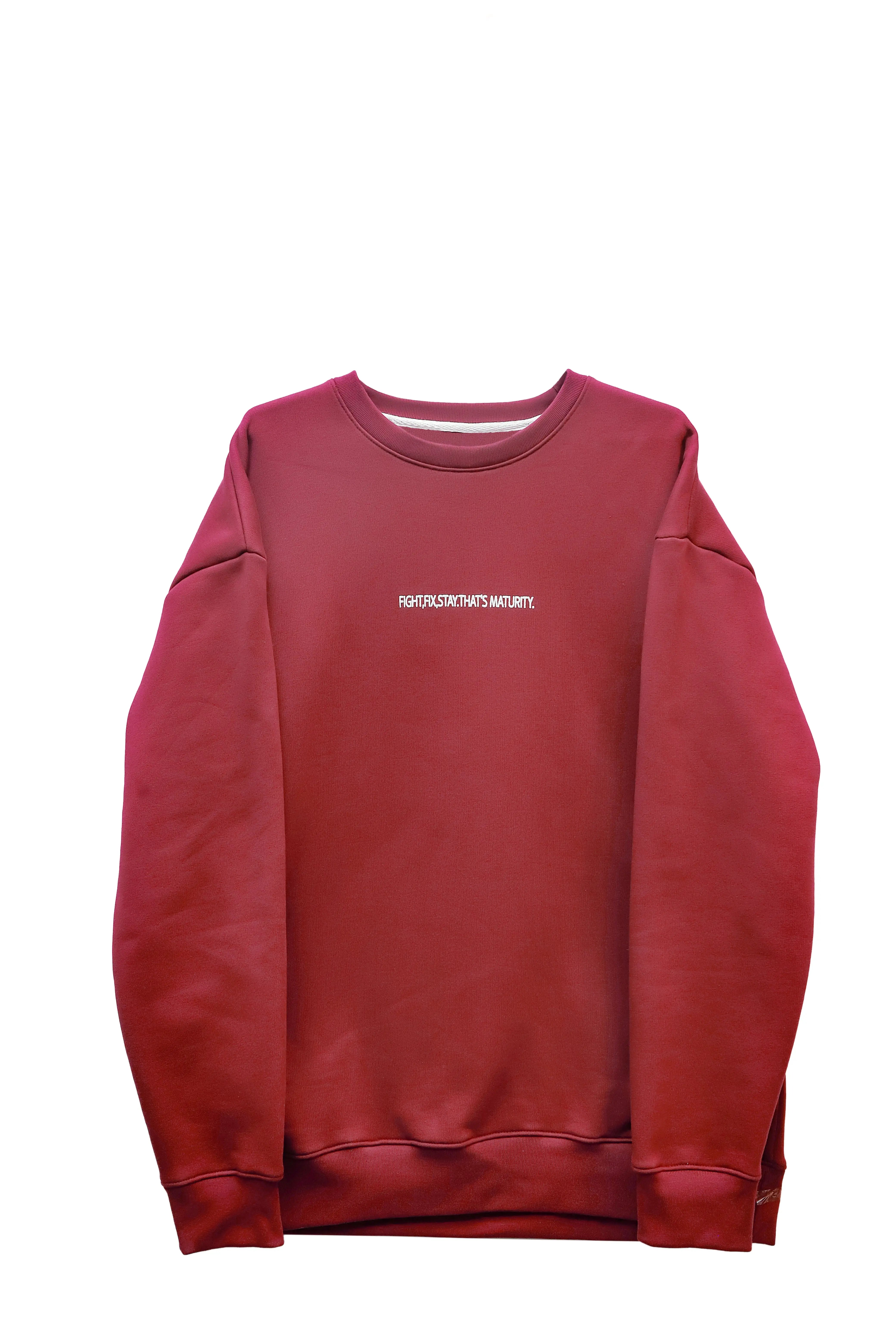 Oversized Maroon Sweatshirt - ABUMZA